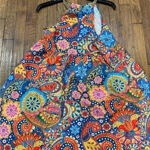 Women's Multicolor Paisley Halter Mini Dress